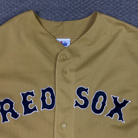 Vintage Boston Red Sox Jersey Men's XXL Gold Majestic Made in USA Alternate - Picture 2 of 13
